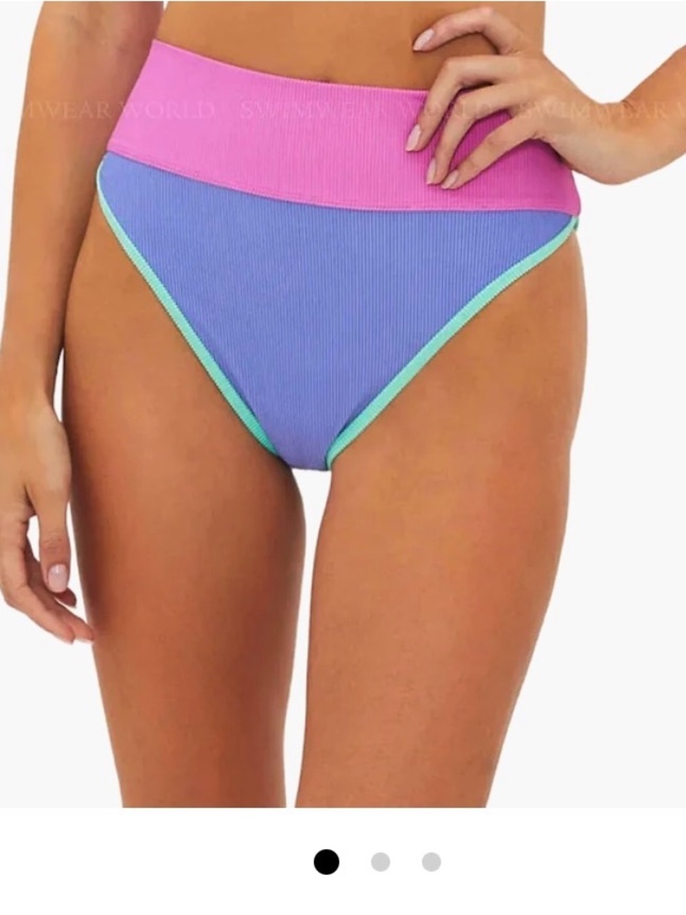 Beach Riot Ribbed Bikini Bottom High Rise EVA-EMMY Colorful MSRP $99
